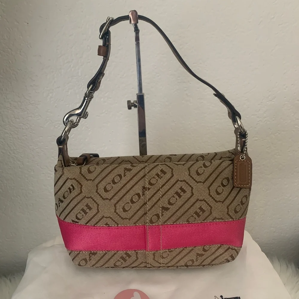 RARE Coach Signature Brown and Pink Women's Mini Bag